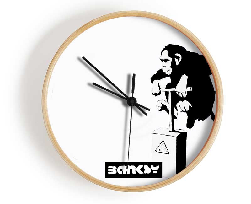 Monkey Detonator White Clock - Wallart-Direct UK