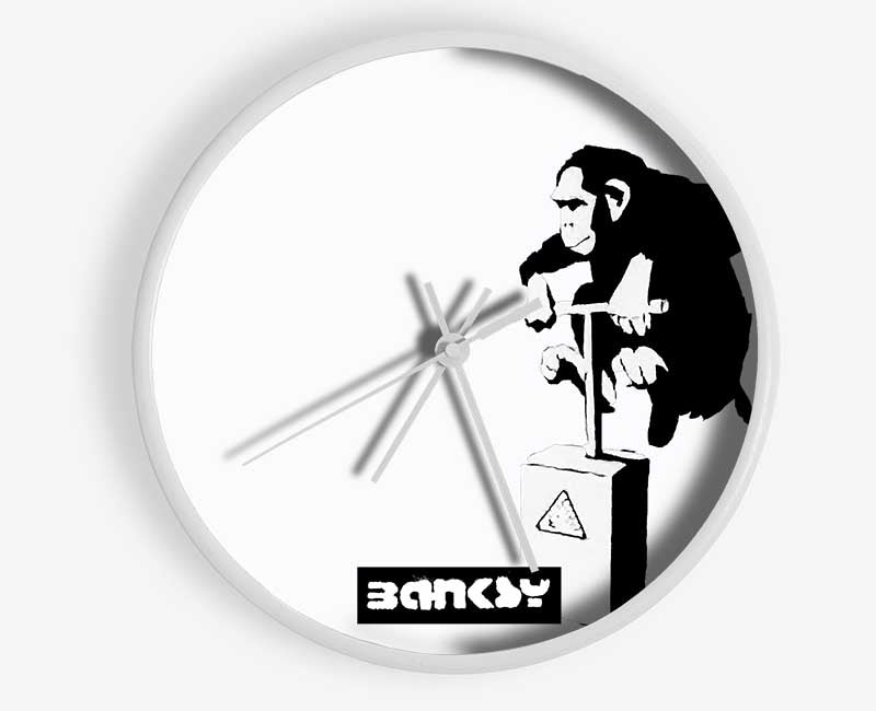 Monkey Detonator White Clock - Wallart-Direct UK