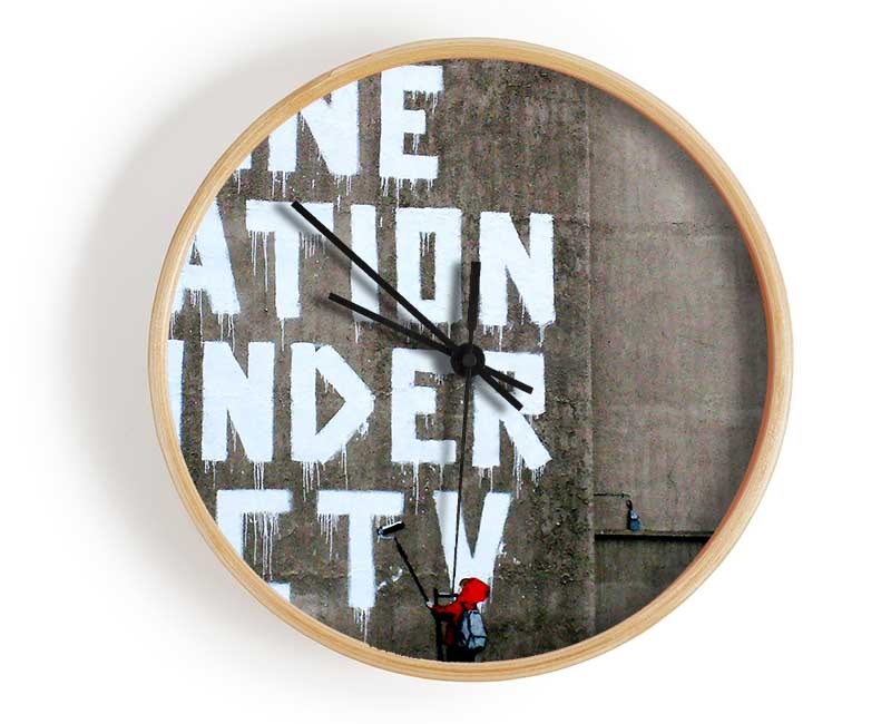 One Nation Under Cctv Clock - Wallart-Direct UK