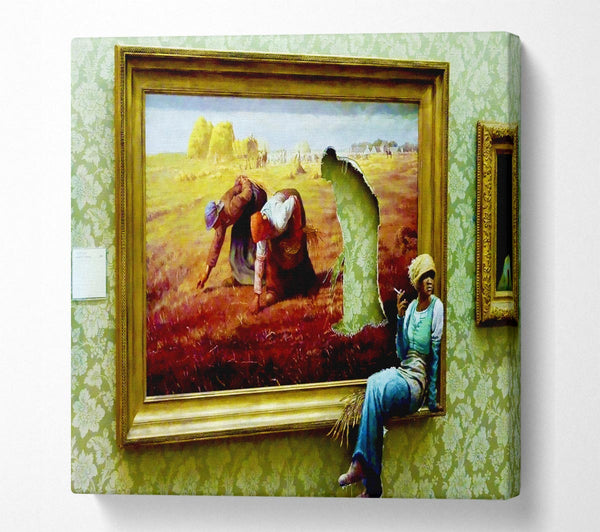 Picture of Taking A Break Square Canvas Wall Art