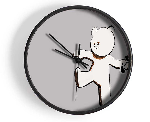 Teddybear Bomber Grey Clock - Wallart-Direct UK