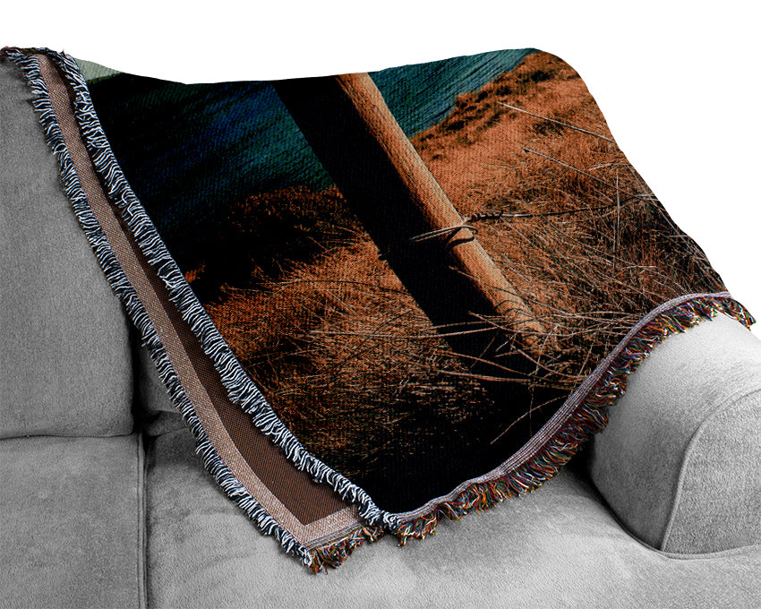 Wild Beach In England Woven Blanket