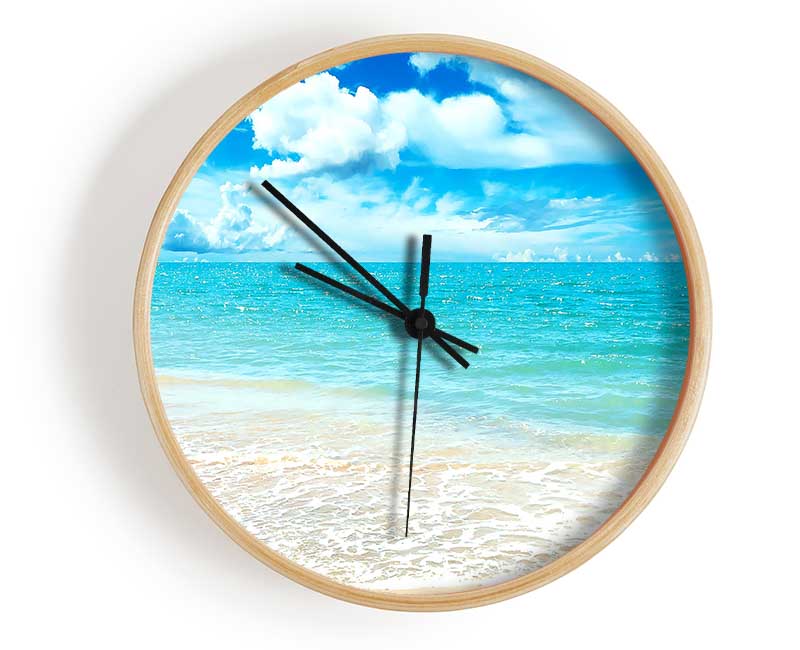 Turquoise Paradise Beach Clock - Wallart-Direct UK