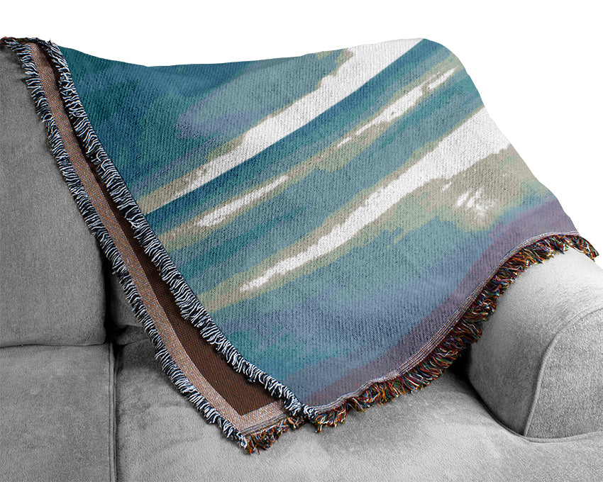 Beach Shore Blues Woven Blanket