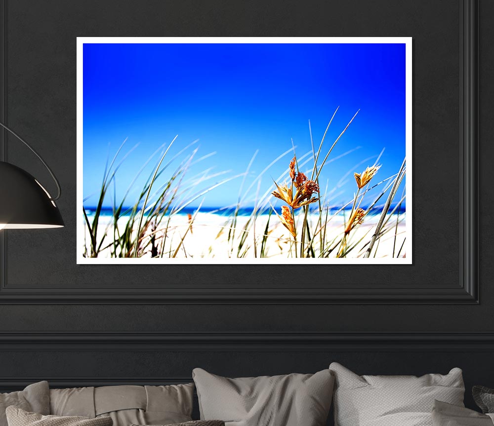 Clear Beach Sky Print Poster Wall Art