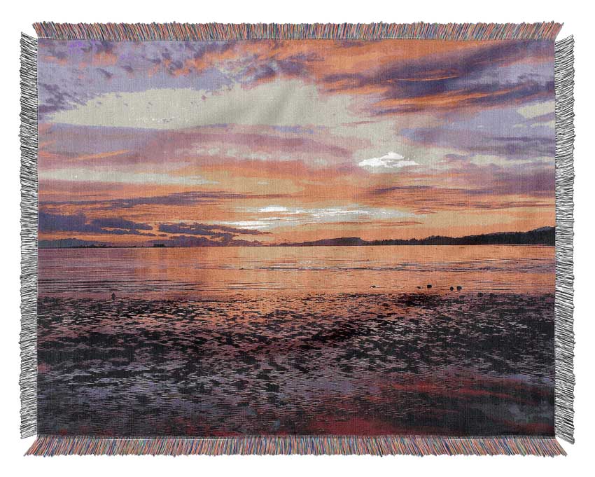 Pebbles In the Morning Sunrise Woven Blanket