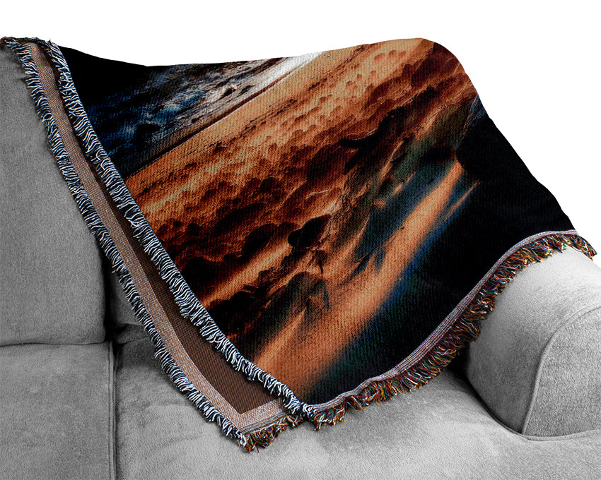 Driftwood At Sunset Woven Blanket