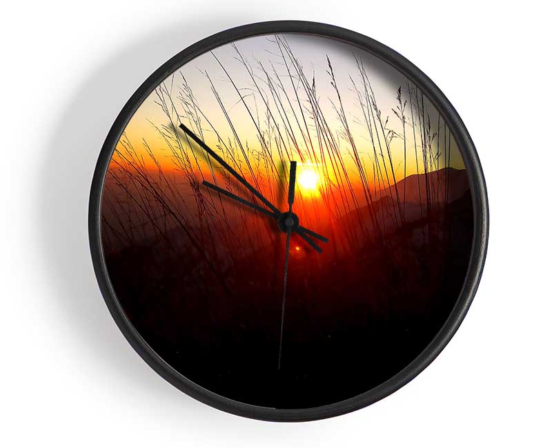 Dusk Through The Reeds Clock - Wallart-Direct UK