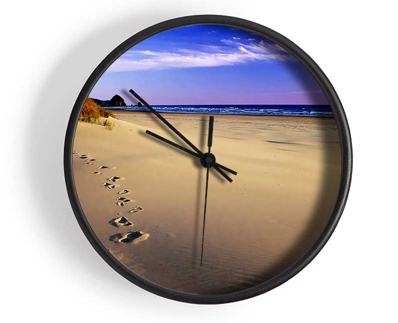 Footprints Of Time Clock - Wallart-Direct UK