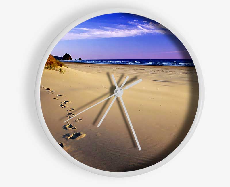 Footprints Of Time Clock - Wallart-Direct UK