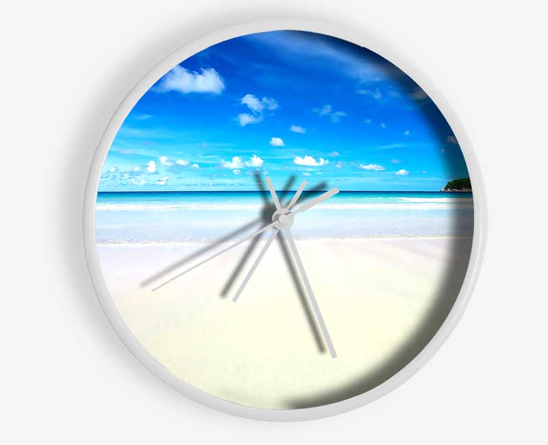 Perfect Sky Blue Beach Clock - Wallart-Direct UK