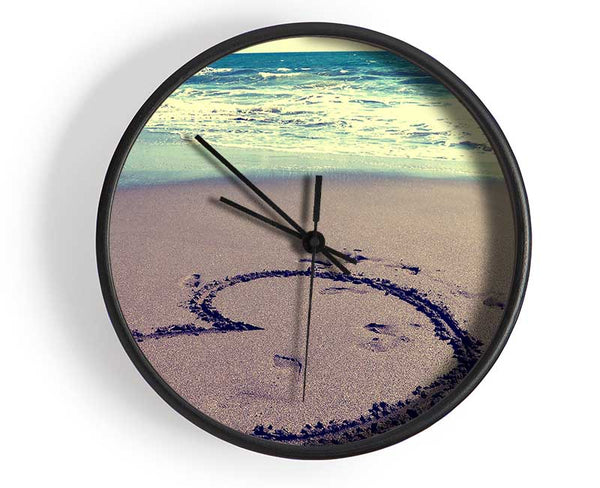 Heart On Beach Clock - Wallart-Direct UK