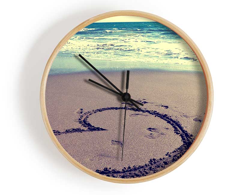 Heart On Beach Clock - Wallart-Direct UK