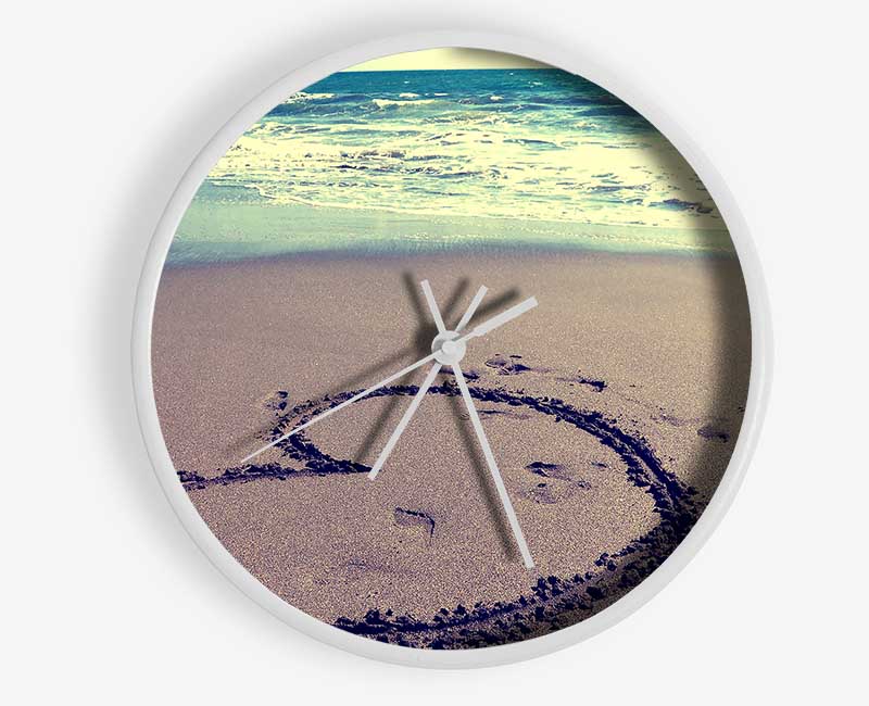 Heart On Beach Clock - Wallart-Direct UK