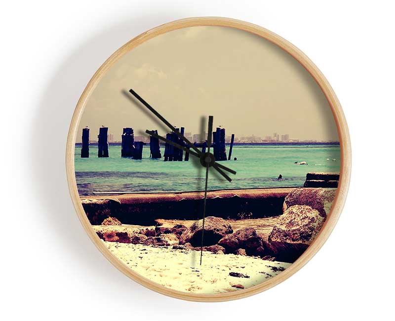 Old Harbour Clock - Wallart-Direct UK