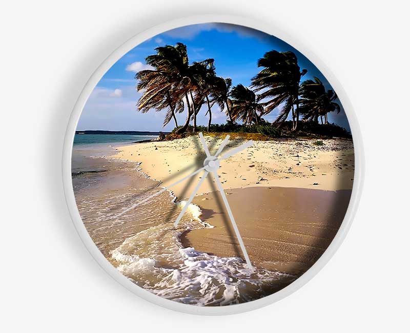 Palmtree Island Clock - Wallart-Direct UK