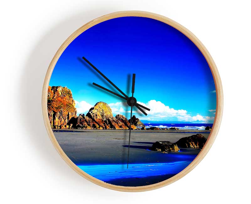 Rocky Blue Beach Clock - Wallart-Direct UK