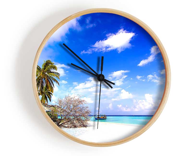 Pull Up On The Beach Side Clock - Wallart-Direct UK