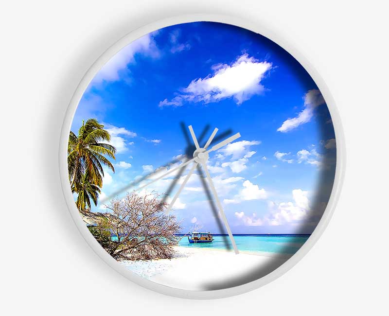 Pull Up On The Beach Side Clock - Wallart-Direct UK