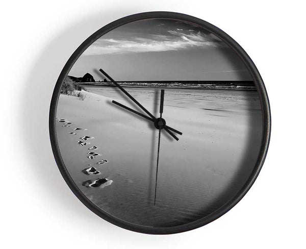 Footprints B n W Clock - Wallart-Direct UK