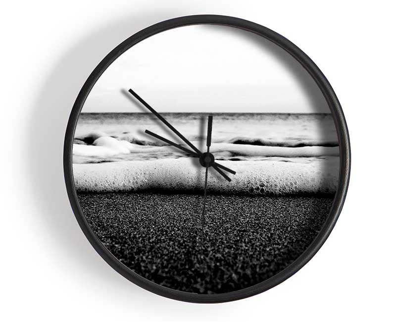 The Ebb Of The Ocean B n W Clock - Wallart-Direct UK