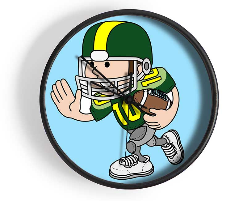 American Football Sport Player Baby Blue Clock - Wallart-Direct UK