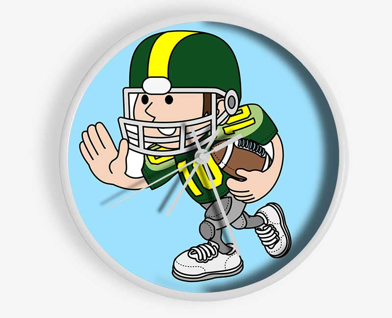 American Football Sport Player Baby Blue Clock - Wallart-Direct UK