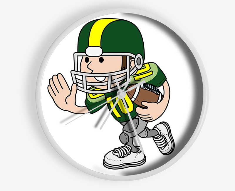 American Football Sport Player White Clock - Wallart-Direct UK