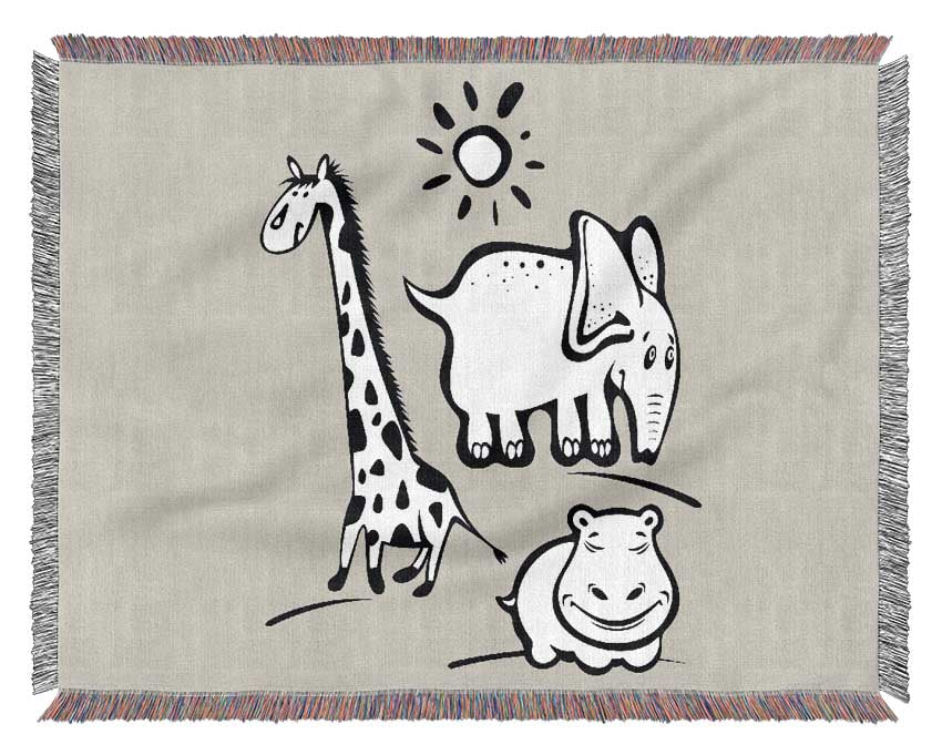 Animals Under The Sun Lilac Woven Blanket