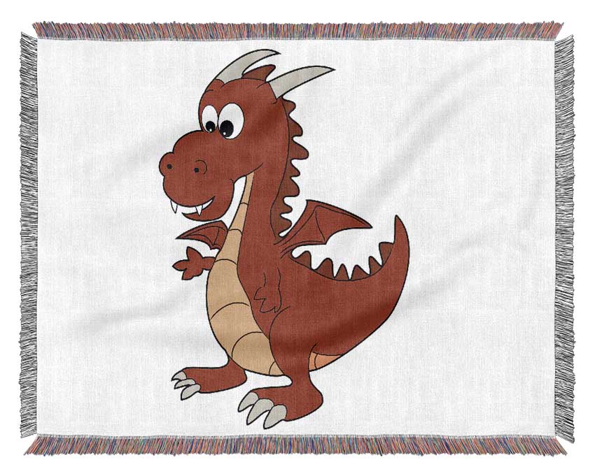 Big Dragon White Woven Blanket