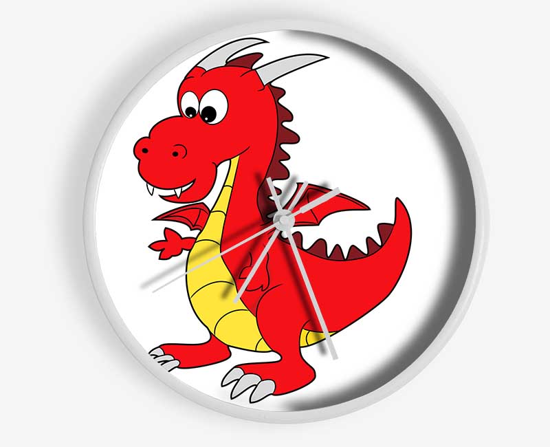 Big Dragon White Clock - Wallart-Direct UK