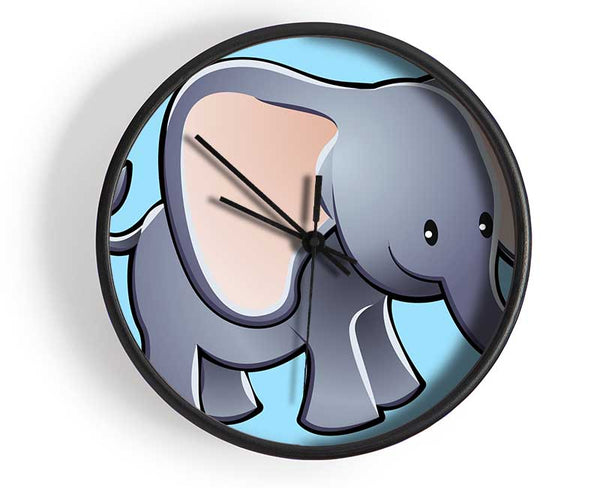 Big Eared Elephant Baby Blue Clock - Wallart-Direct UK