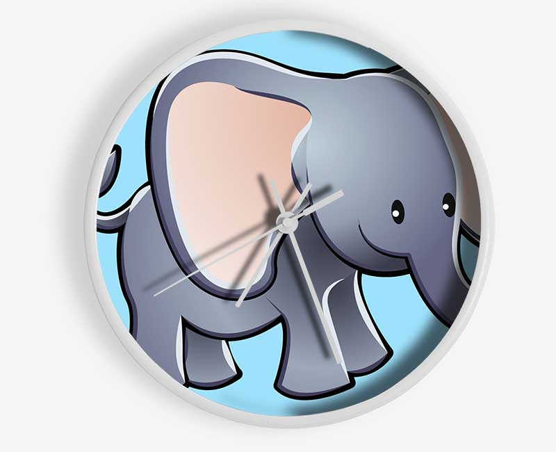 Big Eared Elephant Baby Blue Clock - Wallart-Direct UK