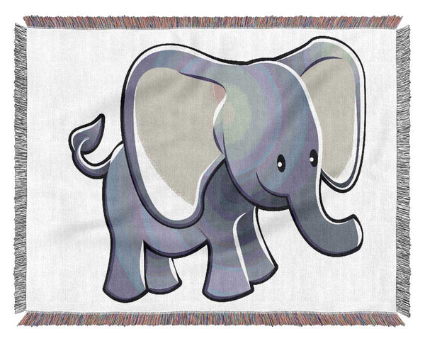 Big Eared Elephant Pink Woven Blanket