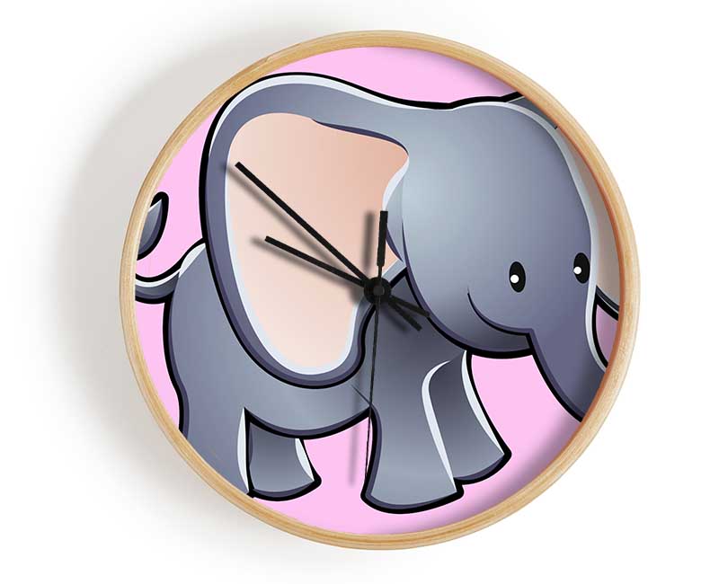 Big Eared Elephant Pink Clock - Wallart-Direct UK