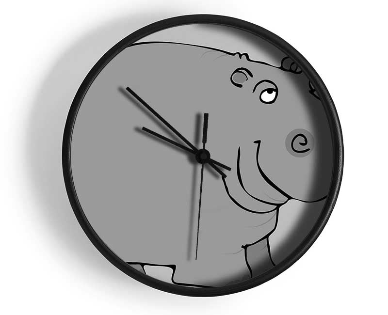 Big Fat Hippo Lilac Clock - Wallart-Direct UK