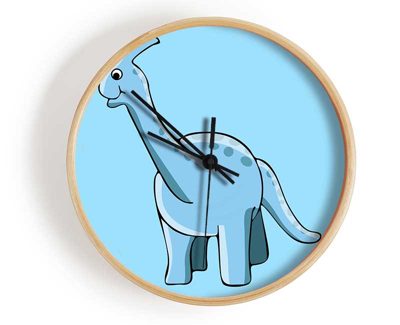 Big Funny Dinosaur Baby Blue Clock - Wallart-Direct UK