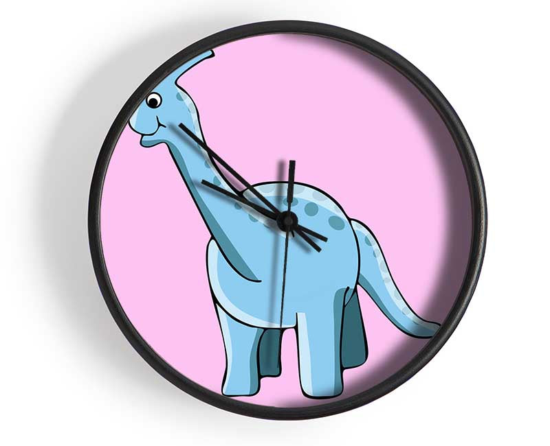 Big Funny Dinosaur Pink Clock - Wallart-Direct UK