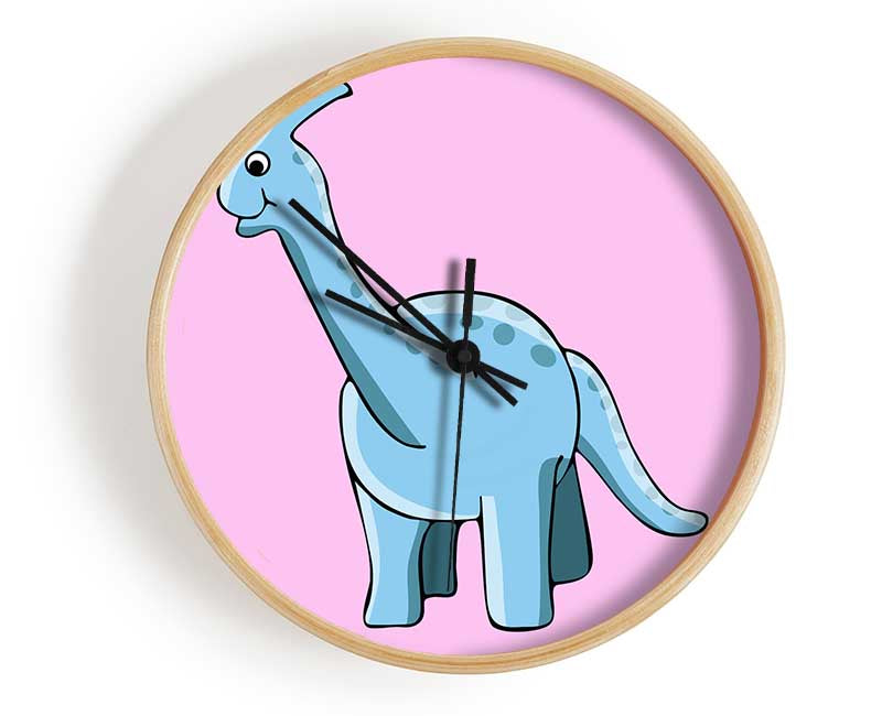 Big Funny Dinosaur Pink Clock - Wallart-Direct UK