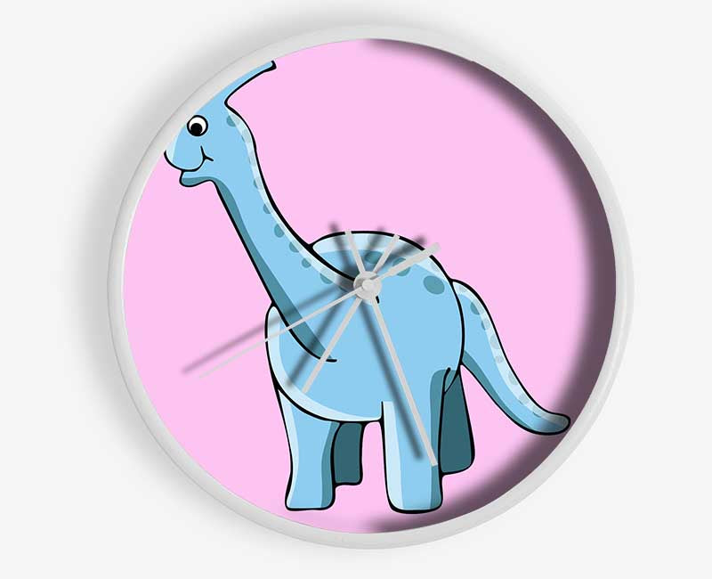 Big Funny Dinosaur Pink Clock - Wallart-Direct UK