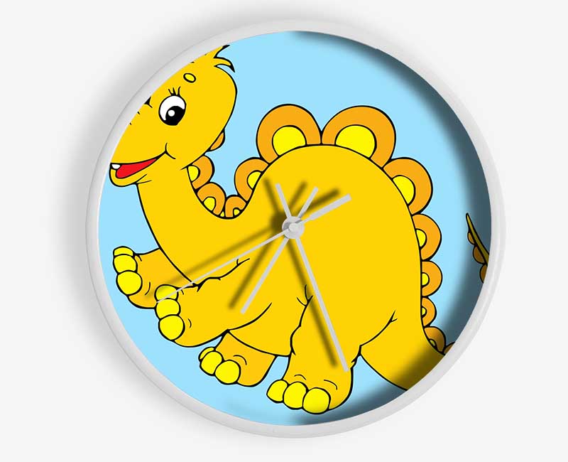 Big Happy Dinosaur Baby Blue Clock - Wallart-Direct UK