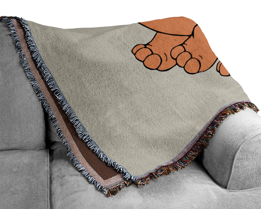 Big Happy Dinosaur Lilac Woven Blanket