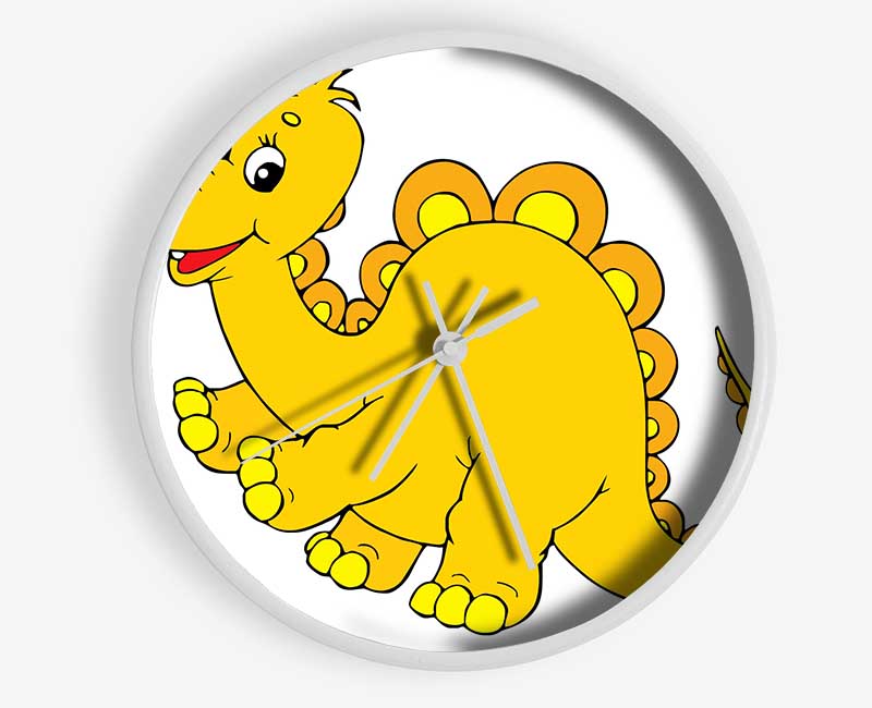 Big Happy Dinosaur White Clock - Wallart-Direct UK