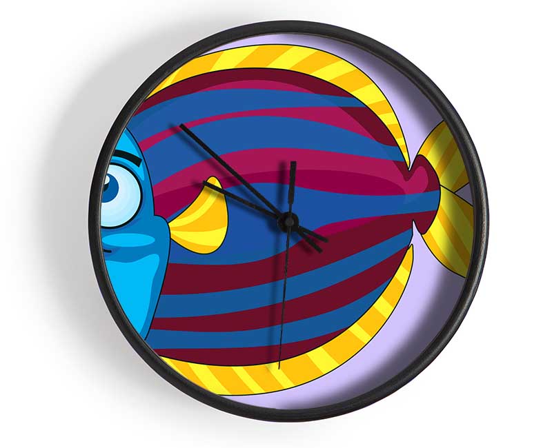 Big Happy Fish Lilac Clock - Wallart-Direct UK