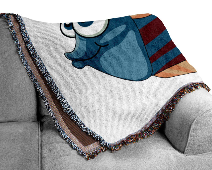 Big Happy Fish Pink Woven Blanket