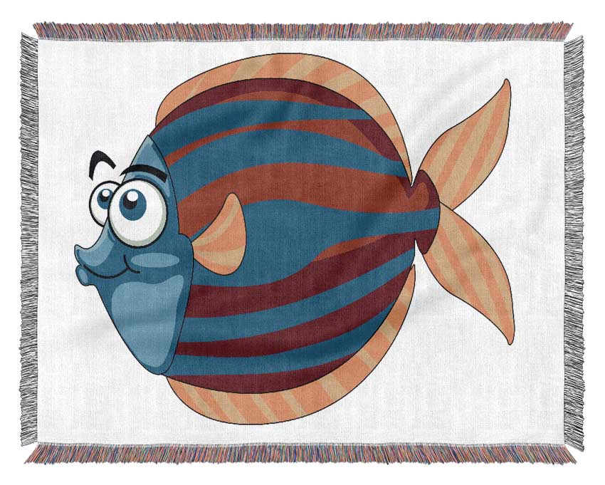 Big Happy Fish Pink Woven Blanket