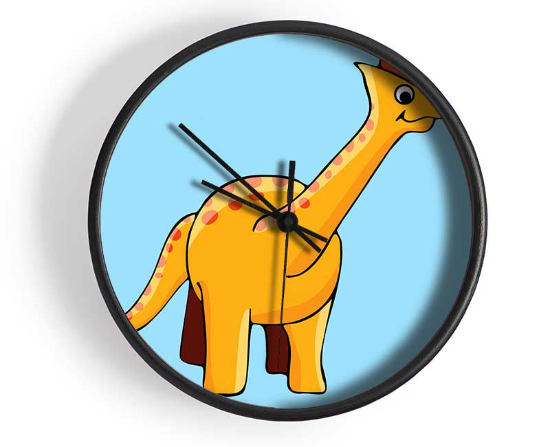 Big Herbivore Dinosaur Long Neck Baby Blue Clock - Wallart-Direct UK