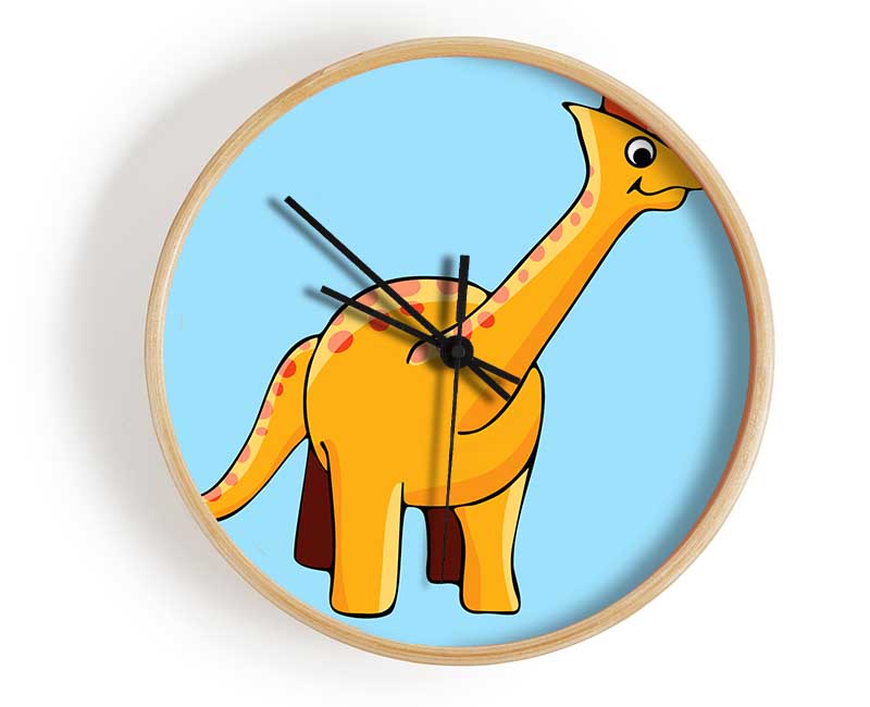 Big Herbivore Dinosaur Long Neck Baby Blue Clock - Wallart-Direct UK