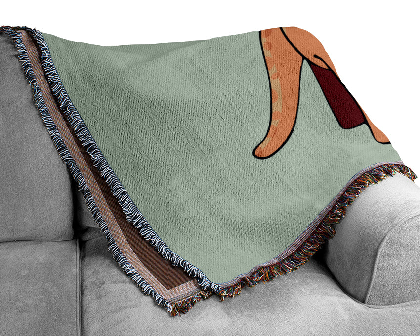 Big Herbivore Dinosaur Long Neck Baby Blue Woven Blanket