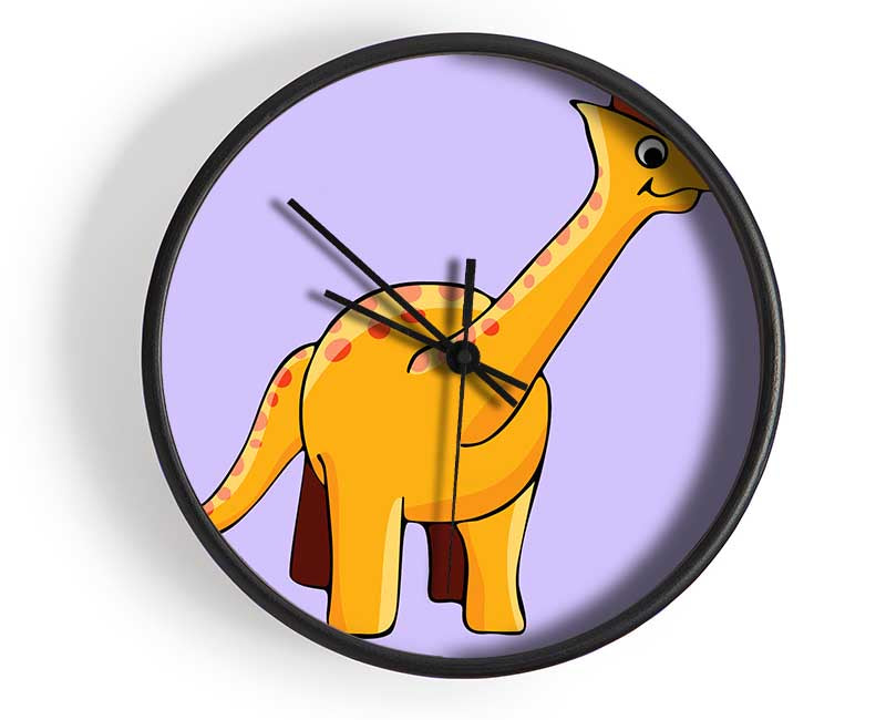 Big Herbivore Dinosaur Long Neck Lilac Clock - Wallart-Direct UK